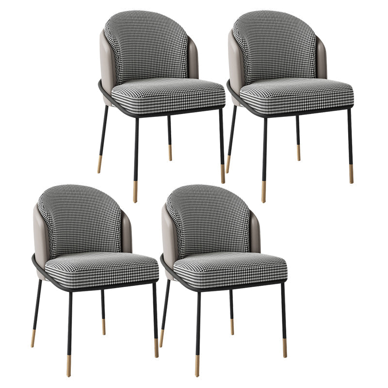 Fabric Dining Side Chair Glam Style Dining Chair for Dining Room Black-Gray 4 Piece Set Clearhalo 'Dining Chairs' 'Dining Tables & Seating' 'dining_chair' 'furn' 'furn_dining_chair' 'Furniture' 'furniture_dining_chair' 'Kitchen & Dining Furniture' 5033612