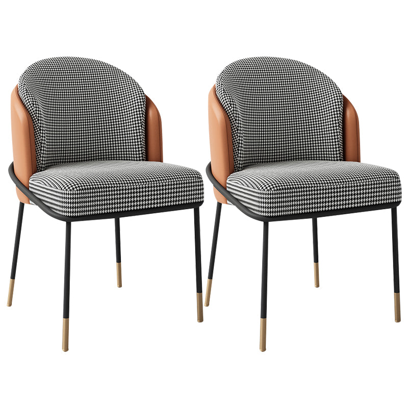 Fabric Dining Side Chair Glam Style Dining Chair for Dining Room Black-Orange 2 Piece Set Clearhalo 'Dining Chairs' 'Dining Tables & Seating' 'dining_chair' 'furn' 'furn_dining_chair' 'Furniture' 'furniture_dining_chair' 'Kitchen & Dining Furniture' 5033617