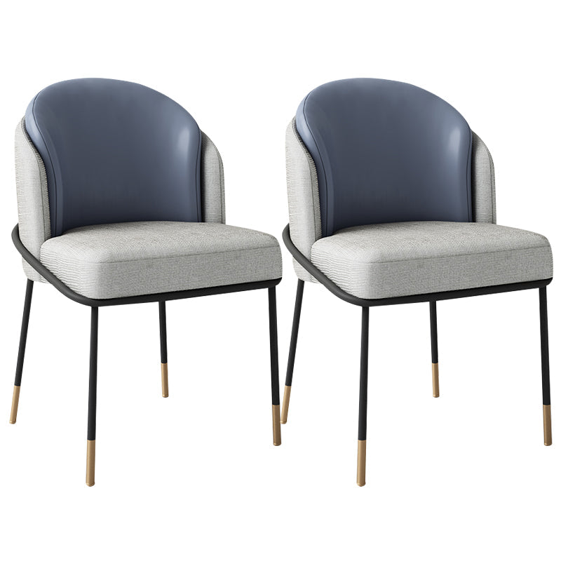 Fabric Dining Side Chair Glam Style Dining Chair for Dining Room Gray-Blue 2 Piece Set Clearhalo 'Dining Chairs' 'Dining Tables & Seating' 'dining_chair' 'furn' 'furn_dining_chair' 'Furniture' 'furniture_dining_chair' 'Kitchen & Dining Furniture' 5033620