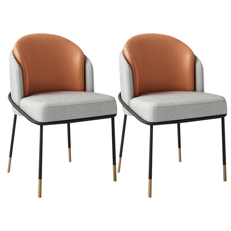 Fabric Dining Side Chair Glam Style Dining Chair for Dining Room Gray-Orange 2 Piece Set Clearhalo 'Dining Chairs' 'Dining Tables & Seating' 'dining_chair' 'furn' 'furn_dining_chair' 'Furniture' 'furniture_dining_chair' 'Kitchen & Dining Furniture' 5033623