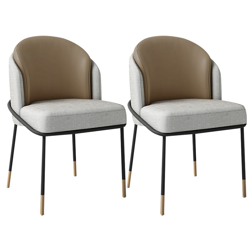 Fabric Dining Side Chair Glam Style Dining Chair for Dining Room Gray-Brown 2 Piece Set Clearhalo 'Dining Chairs' 'Dining Tables & Seating' 'dining_chair' 'furn' 'furn_dining_chair' 'Furniture' 'furniture_dining_chair' 'Kitchen & Dining Furniture' 5033626