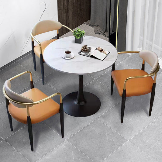 Glam Style Arm Chair Open Back Indoor Dining Chair (Set of 2/4) Clearhalo 'Dining Chairs' 'Dining Tables & Seating' 'dining_chair' 'furn' 'furn_dining_chair' 'Furniture' 'furniture_dining_chair' 'Kitchen & Dining Furniture' 5033633