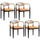 Glam Style Arm Chair Open Back Indoor Dining Chair (Set of 2/4) Orange 4 Piece Set Clearhalo 'Dining Chairs' 'Dining Tables & Seating' 'dining_chair' 'furn' 'furn_dining_chair' 'Furniture' 'furniture_dining_chair' 'Kitchen & Dining Furniture' 5033635