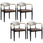 Glam Style Arm Chair Open Back Indoor Dining Chair (Set of 2/4) Brown 4 Piece Set Clearhalo 'Dining Chairs' 'Dining Tables & Seating' 'dining_chair' 'furn' 'furn_dining_chair' 'Furniture' 'furniture_dining_chair' 'Kitchen & Dining Furniture' 5033639