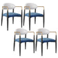 Glam Style Arm Chair Open Back Indoor Dining Chair (Set of 2/4) Blue 4 Piece Set Clearhalo 'Dining Chairs' 'Dining Tables & Seating' 'dining_chair' 'furn' 'furn_dining_chair' 'Furniture' 'furniture_dining_chair' 'Kitchen & Dining Furniture' 5033644