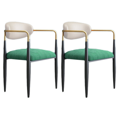 Glam Style Arm Chair Open Back Indoor Dining Chair (Set of 2/4) Green 2 Piece Set Clearhalo 'Dining Chairs' 'Dining Tables & Seating' 'dining_chair' 'furn' 'furn_dining_chair' 'Furniture' 'furniture_dining_chair' 'Kitchen & Dining Furniture' 5033646