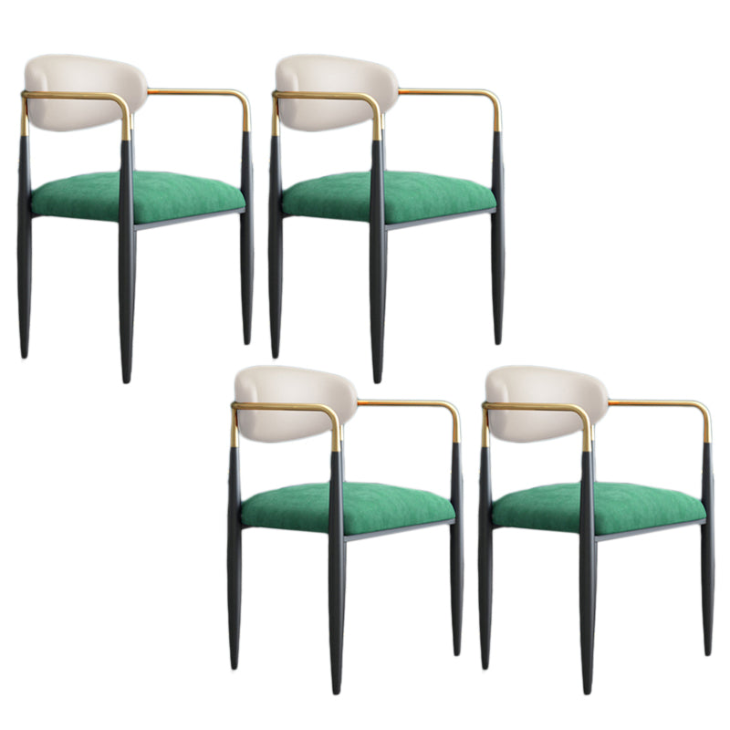 Glam Style Arm Chair Open Back Indoor Dining Chair (Set of 2/4) Green 4 Piece Set Clearhalo 'Dining Chairs' 'Dining Tables & Seating' 'dining_chair' 'furn' 'furn_dining_chair' 'Furniture' 'furniture_dining_chair' 'Kitchen & Dining Furniture' 5033647