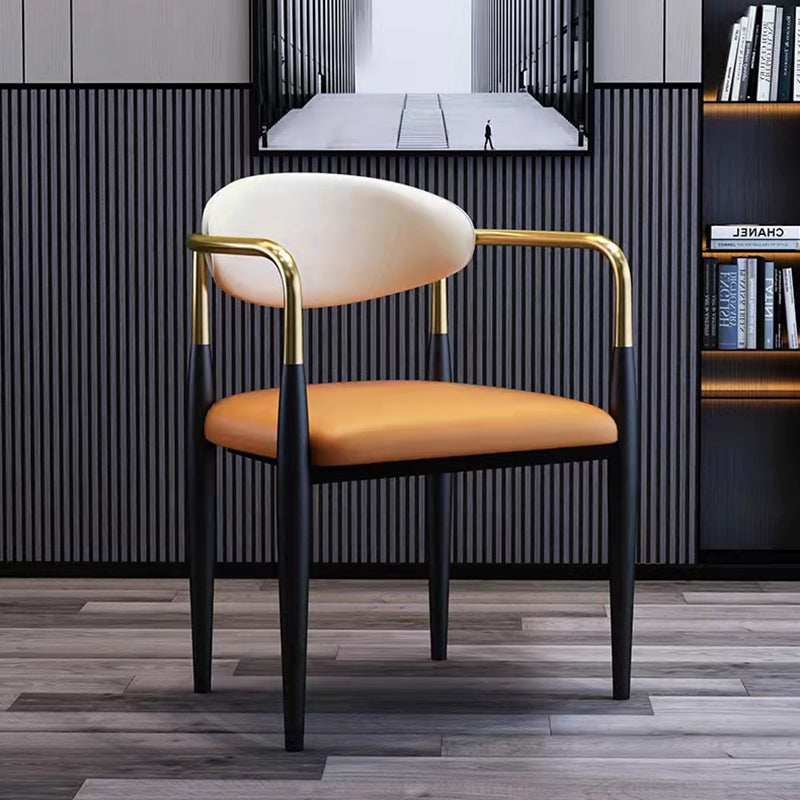 Glam Style Arm Chair Open Back Indoor Dining Chair (Set of 2/4) Clearhalo 'Dining Chairs' 'Dining Tables & Seating' 'dining_chair' 'furn' 'furn_dining_chair' 'Furniture' 'furniture_dining_chair' 'Kitchen & Dining Furniture' 5033652