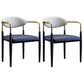 Glam Style Arm Chair Open Back Indoor Dining Chair (Set of 2/4) Dark Blue 2 Piece Set Clearhalo 'Dining Chairs' 'Dining Tables & Seating' 'dining_chair' 'furn' 'furn_dining_chair' 'Furniture' 'furniture_dining_chair' 'Kitchen & Dining Furniture' 5033653