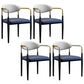 Glam Style Arm Chair Open Back Indoor Dining Chair (Set of 2/4) Dark Blue 4 Piece Set Clearhalo 'Dining Chairs' 'Dining Tables & Seating' 'dining_chair' 'furn' 'furn_dining_chair' 'Furniture' 'furniture_dining_chair' 'Kitchen & Dining Furniture' 5033655