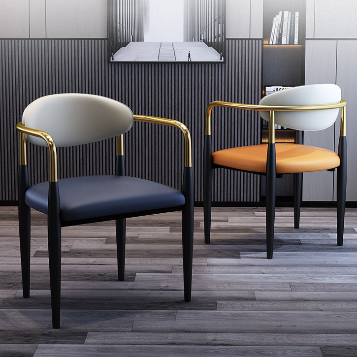 Glam Style Arm Chair Open Back Indoor Dining Chair (Set of 2/4) Clearhalo 'Dining Chairs' 'Dining Tables & Seating' 'dining_chair' 'furn' 'furn_dining_chair' 'Furniture' 'furniture_dining_chair' 'Kitchen & Dining Furniture' 5033656