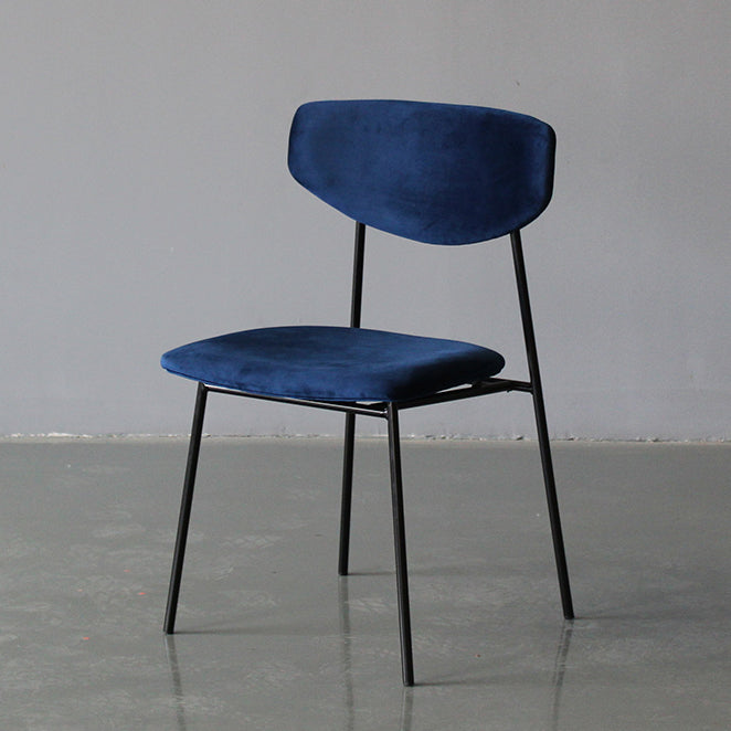 Upholstered Dining Side Chair Glam Style Dining Chair for Indoor Blue-Black 1 Piece Clearhalo 'Dining Chairs' 'Dining Tables & Seating' 'dining_chair' 'furn' 'furn_dining_chair' 'Furniture' 'furniture_dining_chair' 'Kitchen & Dining Furniture' 5033668