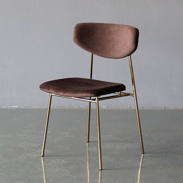 Upholstered Dining Side Chair Glam Style Dining Chair for Indoor Gold-Brown 1 Piece Clearhalo 'Dining Chairs' 'Dining Tables & Seating' 'dining_chair' 'furn' 'furn_dining_chair' 'Furniture' 'furniture_dining_chair' 'Kitchen & Dining Furniture' 5033674