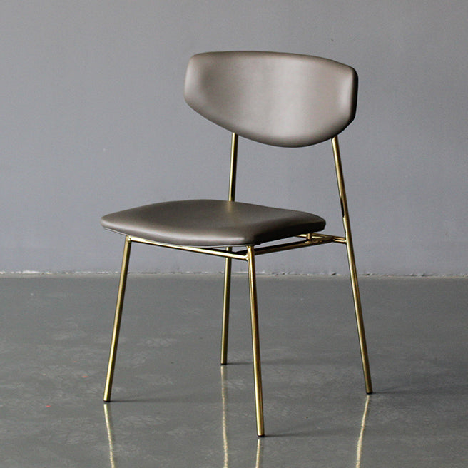 Upholstered Dining Side Chair Glam Style Dining Chair for Indoor Grey-Gold 1 Piece Clearhalo 'Dining Chairs' 'Dining Tables & Seating' 'dining_chair' 'furn' 'furn_dining_chair' 'Furniture' 'furniture_dining_chair' 'Kitchen & Dining Furniture' 5033678