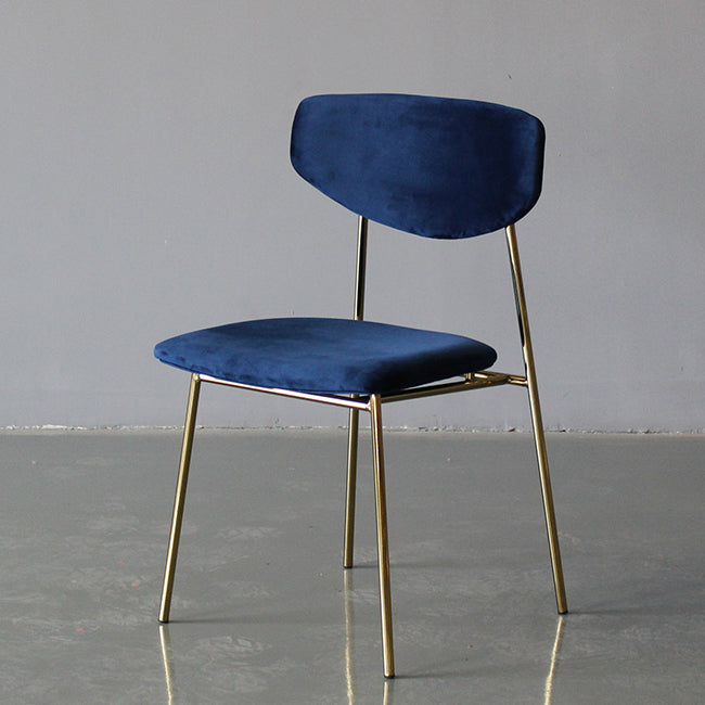 Upholstered Dining Side Chair Glam Style Dining Chair for Indoor Blue Gold 1 Piece Clearhalo 'Dining Chairs' 'Dining Tables & Seating' 'dining_chair' 'furn' 'furn_dining_chair' 'Furniture' 'furniture_dining_chair' 'Kitchen & Dining Furniture' 5033681