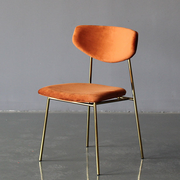 Upholstered Dining Side Chair Glam Style Dining Chair for Indoor Orange Gold 1 Piece Clearhalo 'Dining Chairs' 'Dining Tables & Seating' 'dining_chair' 'furn' 'furn_dining_chair' 'Furniture' 'furniture_dining_chair' 'Kitchen & Dining Furniture' 5033683