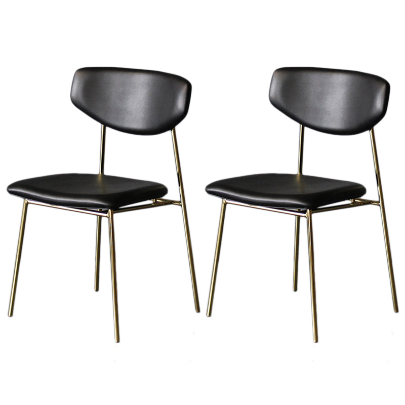 Upholstered Dining Side Chair Glam Style Dining Chair for Indoor Black-Gold 2 Piece Set Clearhalo 'Dining Chairs' 'Dining Tables & Seating' 'dining_chair' 'furn' 'furn_dining_chair' 'Furniture' 'furniture_dining_chair' 'Kitchen & Dining Furniture' 5033693