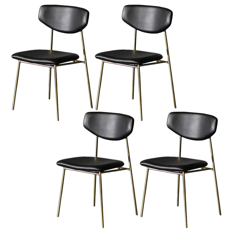 Upholstered Dining Side Chair Glam Style Dining Chair for Indoor Black-Gold 4 Piece Set Clearhalo 'Dining Chairs' 'Dining Tables & Seating' 'dining_chair' 'furn' 'furn_dining_chair' 'Furniture' 'furniture_dining_chair' 'Kitchen & Dining Furniture' 5033694