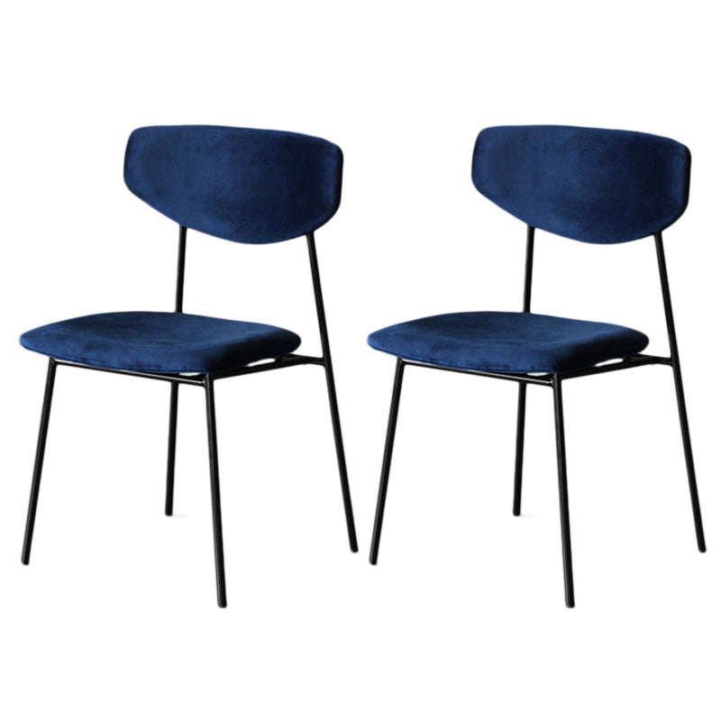 Upholstered Dining Side Chair Glam Style Dining Chair for Indoor Blue-Black 2 Piece Set Clearhalo 'Dining Chairs' 'Dining Tables & Seating' 'dining_chair' 'furn' 'furn_dining_chair' 'Furniture' 'furniture_dining_chair' 'Kitchen & Dining Furniture' 5033695