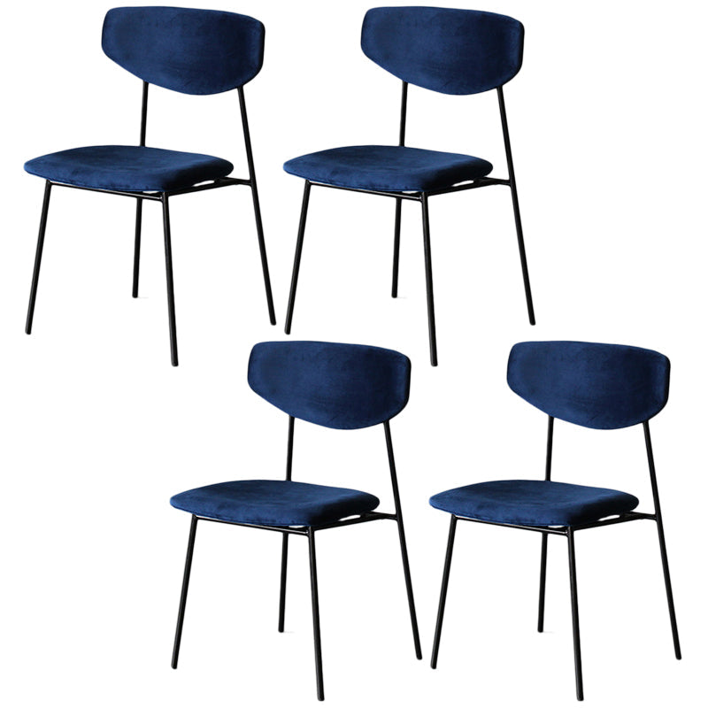 Upholstered Dining Side Chair Glam Style Dining Chair for Indoor Blue-Black 4 Piece Set Clearhalo 'Dining Chairs' 'Dining Tables & Seating' 'dining_chair' 'furn' 'furn_dining_chair' 'Furniture' 'furniture_dining_chair' 'Kitchen & Dining Furniture' 5033696