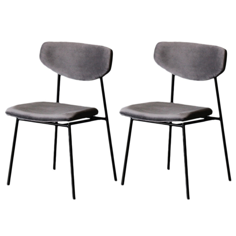 Upholstered Dining Side Chair Glam Style Dining Chair for Indoor Black-Gray 2 Piece Set Clearhalo 'Dining Chairs' 'Dining Tables & Seating' 'dining_chair' 'furn' 'furn_dining_chair' 'Furniture' 'furniture_dining_chair' 'Kitchen & Dining Furniture' 5033697