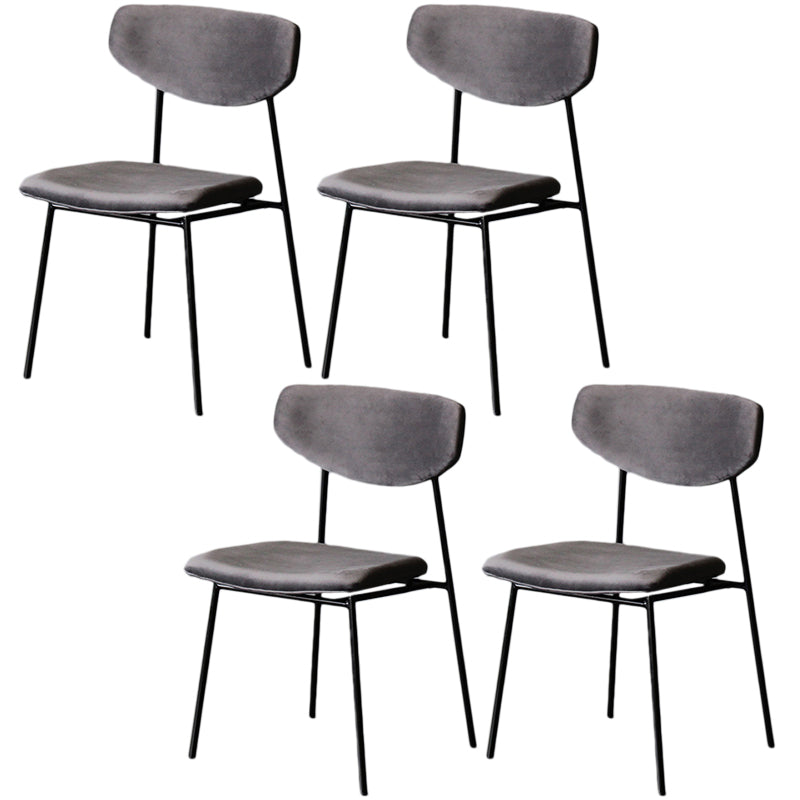 Upholstered Dining Side Chair Glam Style Dining Chair for Indoor Black-Gray 4 Piece Set Clearhalo 'Dining Chairs' 'Dining Tables & Seating' 'dining_chair' 'furn' 'furn_dining_chair' 'Furniture' 'furniture_dining_chair' 'Kitchen & Dining Furniture' 5033698