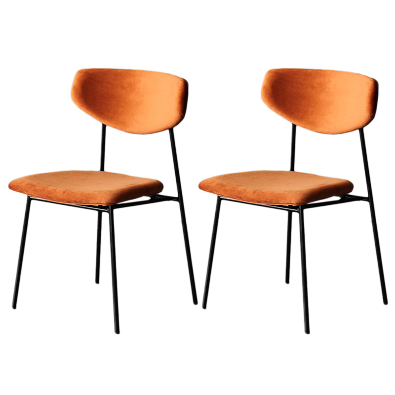 Upholstered Dining Side Chair Glam Style Dining Chair for Indoor Black-Orange 2 Piece Set Clearhalo 'Dining Chairs' 'Dining Tables & Seating' 'dining_chair' 'furn' 'furn_dining_chair' 'Furniture' 'furniture_dining_chair' 'Kitchen & Dining Furniture' 5033699