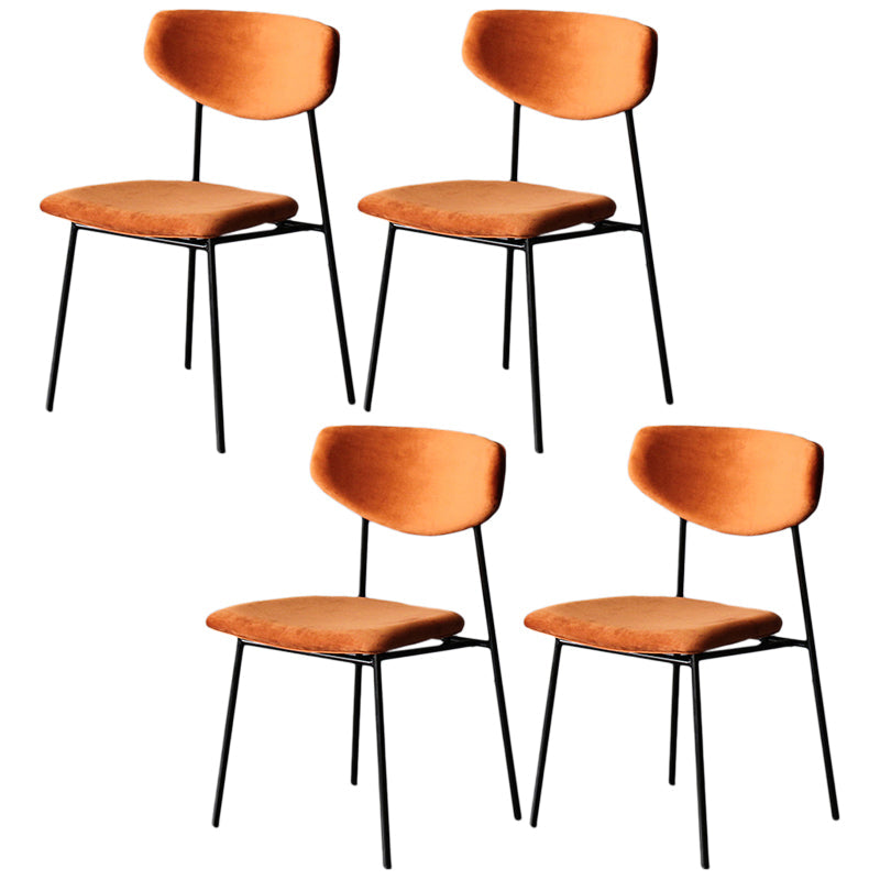 Upholstered Dining Side Chair Glam Style Dining Chair for Indoor Black-Orange 4 Piece Set Clearhalo 'Dining Chairs' 'Dining Tables & Seating' 'dining_chair' 'furn' 'furn_dining_chair' 'Furniture' 'furniture_dining_chair' 'Kitchen & Dining Furniture' 5033700