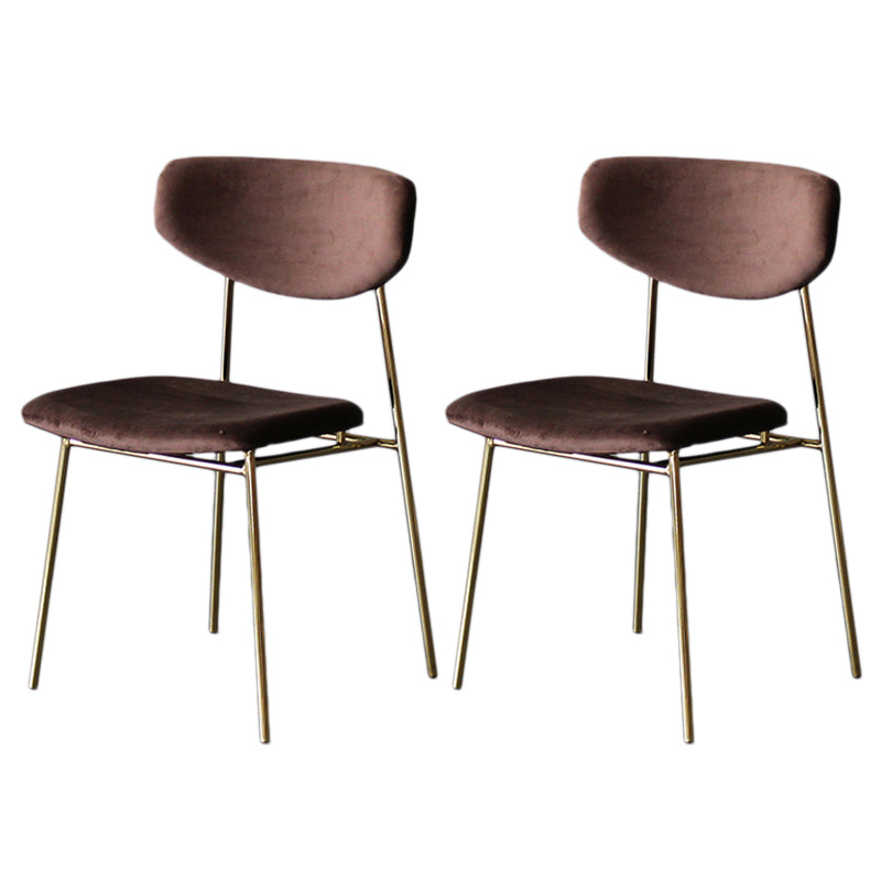 Upholstered Dining Side Chair Glam Style Dining Chair for Indoor Gold-Brown 2 Piece Set Clearhalo 'Dining Chairs' 'Dining Tables & Seating' 'dining_chair' 'furn' 'furn_dining_chair' 'Furniture' 'furniture_dining_chair' 'Kitchen & Dining Furniture' 5033701