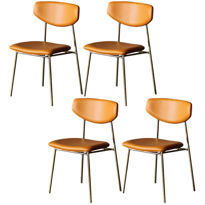 Upholstered Dining Side Chair Glam Style Dining Chair for Indoor Orange 4 Piece Set Clearhalo 'Dining Chairs' 'Dining Tables & Seating' 'dining_chair' 'furn' 'furn_dining_chair' 'Furniture' 'furniture_dining_chair' 'Kitchen & Dining Furniture' 5033704