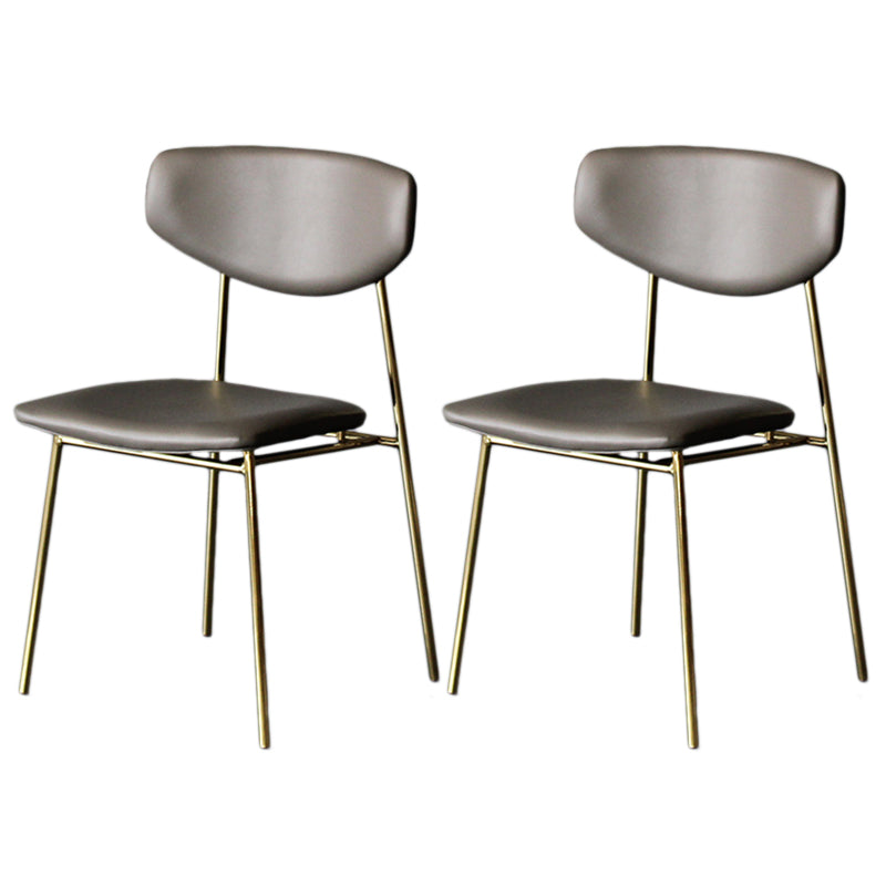Upholstered Dining Side Chair Glam Style Dining Chair for Indoor Grey-Gold 2 Piece Set Clearhalo 'Dining Chairs' 'Dining Tables & Seating' 'dining_chair' 'furn' 'furn_dining_chair' 'Furniture' 'furniture_dining_chair' 'Kitchen & Dining Furniture' 5033705