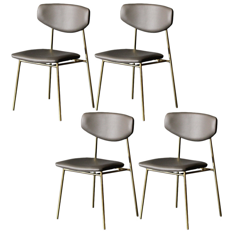Upholstered Dining Side Chair Glam Style Dining Chair for Indoor Grey-Gold 4 Piece Set Clearhalo 'Dining Chairs' 'Dining Tables & Seating' 'dining_chair' 'furn' 'furn_dining_chair' 'Furniture' 'furniture_dining_chair' 'Kitchen & Dining Furniture' 5033706