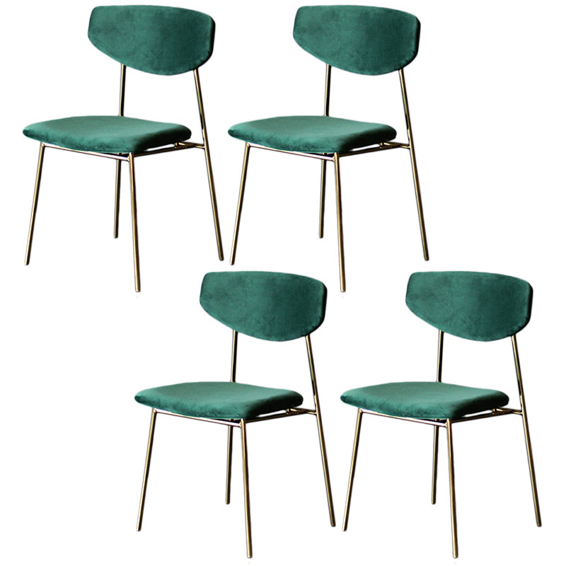 Upholstered Dining Side Chair Glam Style Dining Chair for Indoor Green Gold 4 Piece Set Clearhalo 'Dining Chairs' 'Dining Tables & Seating' 'dining_chair' 'furn' 'furn_dining_chair' 'Furniture' 'furniture_dining_chair' 'Kitchen & Dining Furniture' 5033708