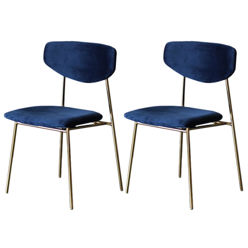Upholstered Dining Side Chair Glam Style Dining Chair for Indoor Blue Gold 2 Piece Set Clearhalo 'Dining Chairs' 'Dining Tables & Seating' 'dining_chair' 'furn' 'furn_dining_chair' 'Furniture' 'furniture_dining_chair' 'Kitchen & Dining Furniture' 5033709