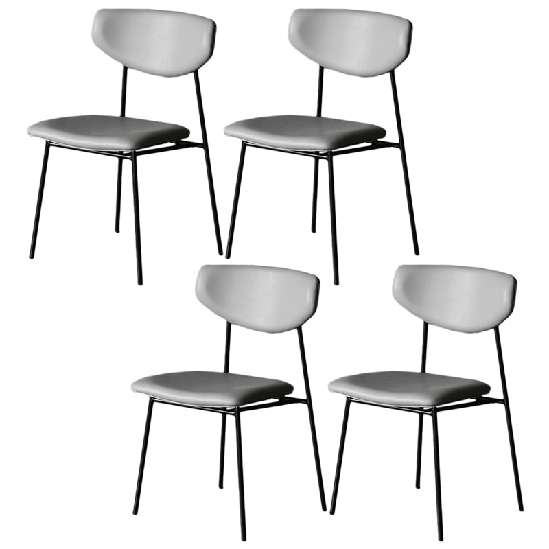 Upholstered Dining Side Chair Glam Style Dining Chair for Indoor Black Gray 4 Piece Set Clearhalo 'Dining Chairs' 'Dining Tables & Seating' 'dining_chair' 'furn' 'furn_dining_chair' 'Furniture' 'furniture_dining_chair' 'Kitchen & Dining Furniture' 5033714