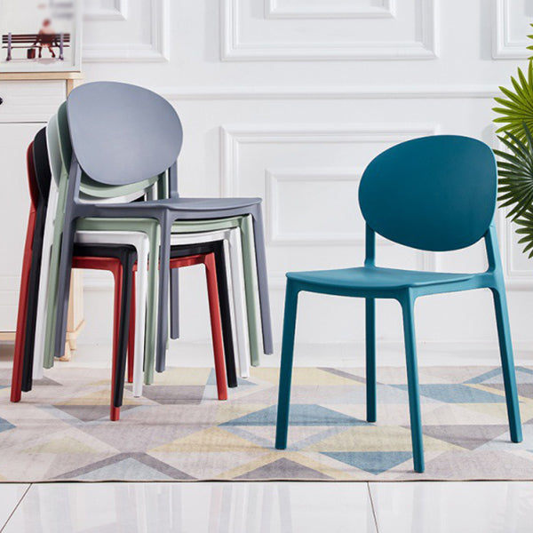 Scandinavian Plastic Armless Chair Open Back Dining Room Chair Clearhalo 'Dining Chairs' 'Dining Tables & Seating' 'dining_chair' 'furn' 'furn_dining_chair' 'Furniture' 'furniture_dining_chair' 'Kitchen & Dining Furniture' 5033716