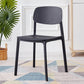 Scandinavian Plastic Armless Chair Open Back Dining Room Chair Black 1 Piece Clearhalo 'Dining Chairs' 'Dining Tables & Seating' 'dining_chair' 'furn' 'furn_dining_chair' 'Furniture' 'furniture_dining_chair' 'Kitchen & Dining Furniture' 5033717