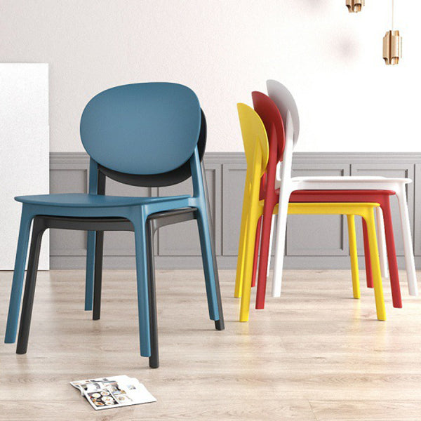 Scandinavian Plastic Armless Chair Open Back Dining Room Chair Clearhalo 'Dining Chairs' 'Dining Tables & Seating' 'dining_chair' 'furn' 'furn_dining_chair' 'Furniture' 'furniture_dining_chair' 'Kitchen & Dining Furniture' 5033719