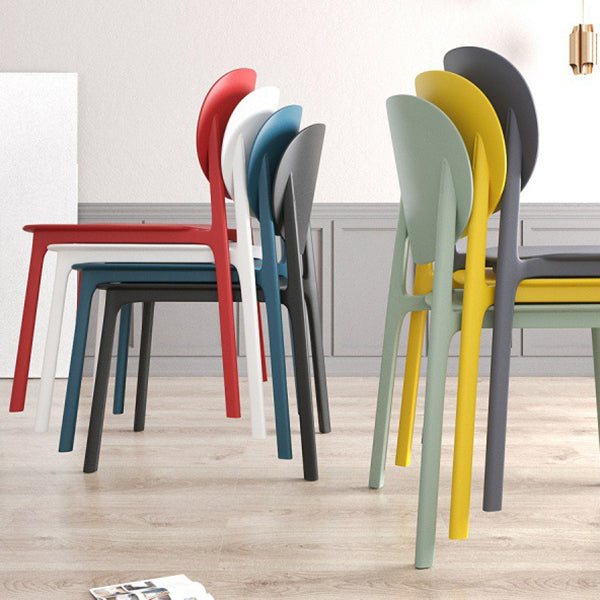 Scandinavian Plastic Armless Chair Open Back Dining Room Chair Clearhalo 'Dining Chairs' 'Dining Tables & Seating' 'dining_chair' 'furn' 'furn_dining_chair' 'Furniture' 'furniture_dining_chair' 'Kitchen & Dining Furniture' 5033721