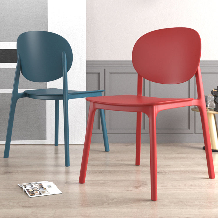 Scandinavian Plastic Armless Chair Open Back Dining Room Chair Clearhalo 'Dining Chairs' 'Dining Tables & Seating' 'dining_chair' 'furn' 'furn_dining_chair' 'Furniture' 'furniture_dining_chair' 'Kitchen & Dining Furniture' 5033722