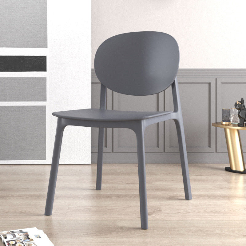 Scandinavian Plastic Armless Chair Open Back Dining Room Chair Silver Gray 1 Piece Clearhalo 'Dining Chairs' 'Dining Tables & Seating' 'dining_chair' 'furn' 'furn_dining_chair' 'Furniture' 'furniture_dining_chair' 'Kitchen & Dining Furniture' 5033740