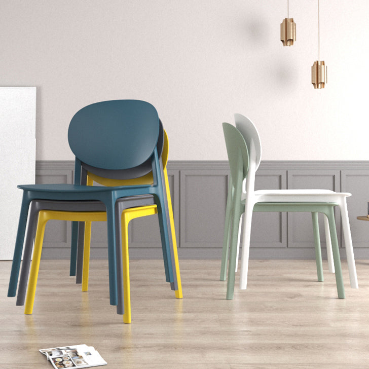 Scandinavian Plastic Armless Chair Open Back Dining Room Chair Clearhalo 'Dining Chairs' 'Dining Tables & Seating' 'dining_chair' 'furn' 'furn_dining_chair' 'Furniture' 'furniture_dining_chair' 'Kitchen & Dining Furniture' 5033744
