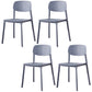 Scandinavian Plastic Armless Chair Open Back Dining Room Chair Grey 4 Piece Set Clearhalo 'Dining Chairs' 'Dining Tables & Seating' 'dining_chair' 'furn' 'furn_dining_chair' 'Furniture' 'furniture_dining_chair' 'Kitchen & Dining Furniture' 5033748
