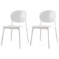 Scandinavian Plastic Armless Chair Open Back Dining Room Chair White 2 Piece Set Clearhalo 'Dining Chairs' 'Dining Tables & Seating' 'dining_chair' 'furn' 'furn_dining_chair' 'Furniture' 'furniture_dining_chair' 'Kitchen & Dining Furniture' 5033749