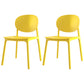 Scandinavian Plastic Armless Chair Open Back Dining Room Chair Yellow 2 Piece Set Clearhalo 'Dining Chairs' 'Dining Tables & Seating' 'dining_chair' 'furn' 'furn_dining_chair' 'Furniture' 'furniture_dining_chair' 'Kitchen & Dining Furniture' 5033753
