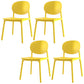Scandinavian Plastic Armless Chair Open Back Dining Room Chair Yellow 4 Piece Set Clearhalo 'Dining Chairs' 'Dining Tables & Seating' 'dining_chair' 'furn' 'furn_dining_chair' 'Furniture' 'furniture_dining_chair' 'Kitchen & Dining Furniture' 5033754