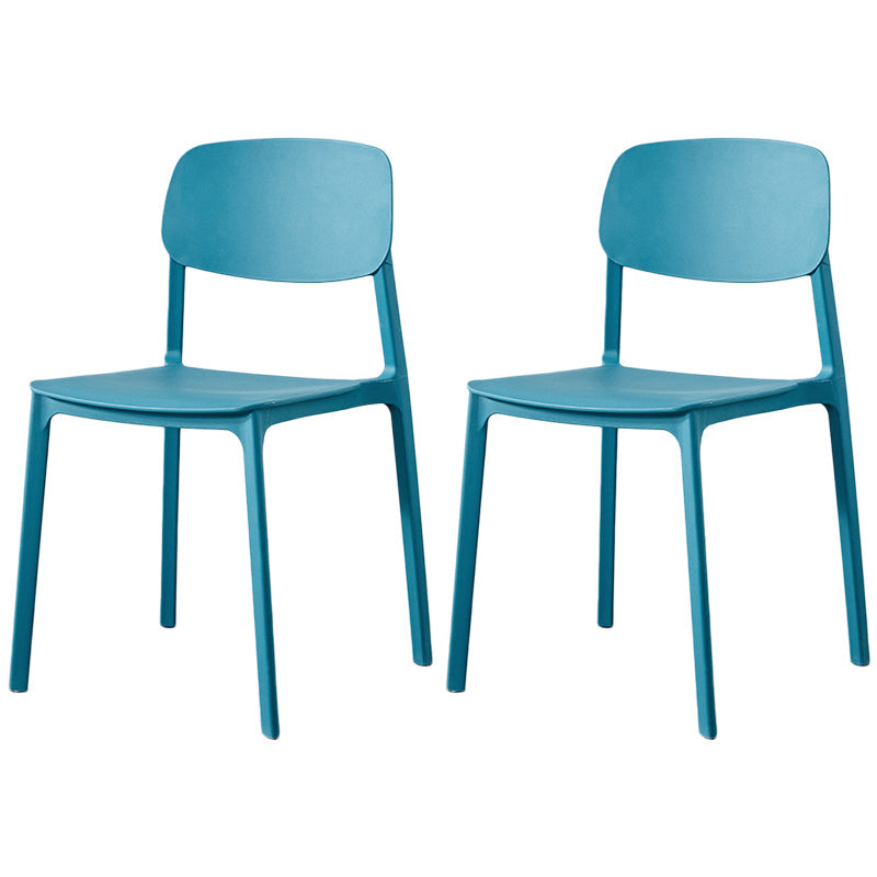Scandinavian Plastic Armless Chair Open Back Dining Room Chair Blue 2 Piece Set Clearhalo 'Dining Chairs' 'Dining Tables & Seating' 'dining_chair' 'furn' 'furn_dining_chair' 'Furniture' 'furniture_dining_chair' 'Kitchen & Dining Furniture' 5033755