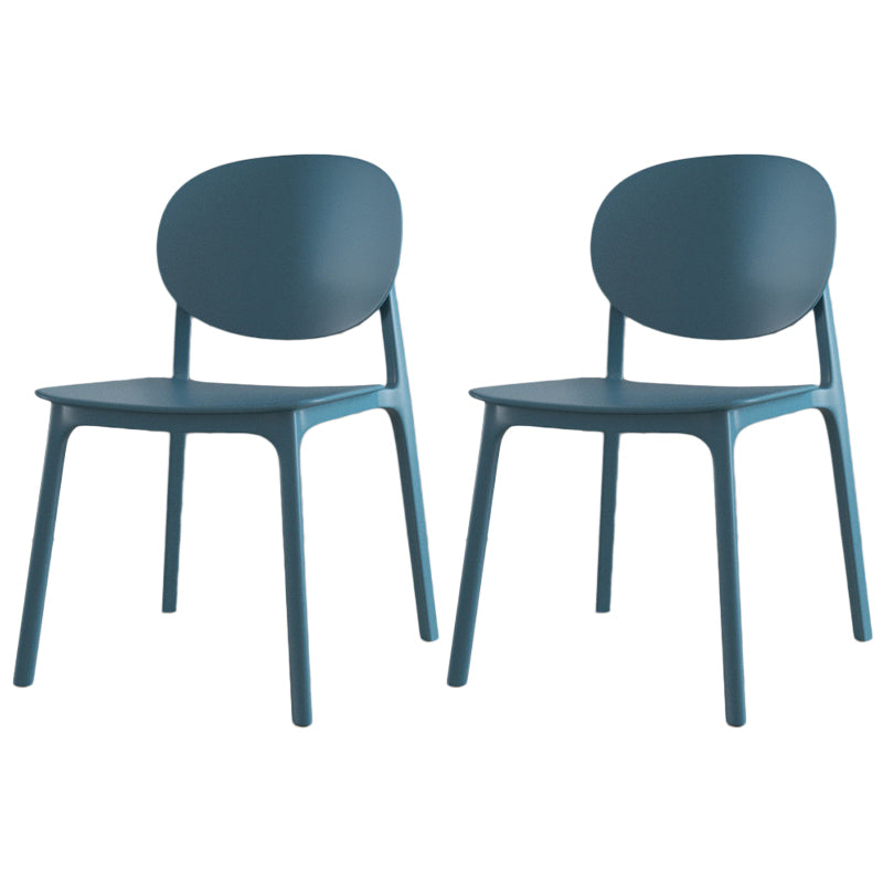 Scandinavian Plastic Armless Chair Open Back Dining Room Chair Sky Blue 2 Piece Set Clearhalo 'Dining Chairs' 'Dining Tables & Seating' 'dining_chair' 'furn' 'furn_dining_chair' 'Furniture' 'furniture_dining_chair' 'Kitchen & Dining Furniture' 5033757