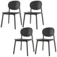 Scandinavian Plastic Armless Chair Open Back Dining Room Chair Textured Black 4 Piece Set Clearhalo 'Dining Chairs' 'Dining Tables & Seating' 'dining_chair' 'furn' 'furn_dining_chair' 'Furniture' 'furniture_dining_chair' 'Kitchen & Dining Furniture' 5033762