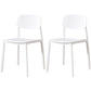 Scandinavian Plastic Armless Chair Open Back Dining Room Chair Textured White 2 Piece Set Clearhalo 'Dining Chairs' 'Dining Tables & Seating' 'dining_chair' 'furn' 'furn_dining_chair' 'Furniture' 'furniture_dining_chair' 'Kitchen & Dining Furniture' 5033763